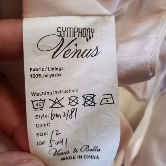 Symphony Of Venus Sheer Chiffon Covers Sweatheart Bodice Gown Blush Sze 12 Blush - Picture 3 of 13